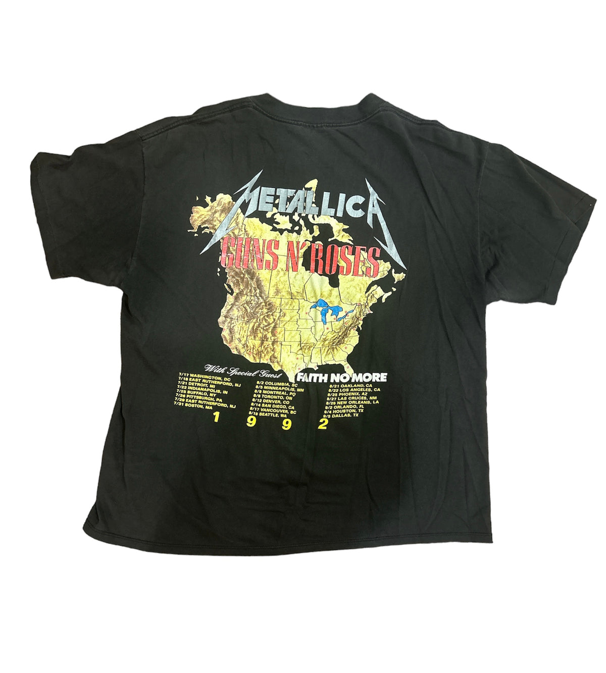 Vintage 1992 Metallica / Guns and Roses / Faith No More Tour Tee